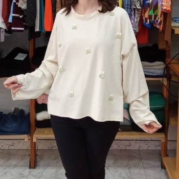 Bossa Nova Moda - Sudadera Cherry verde 2