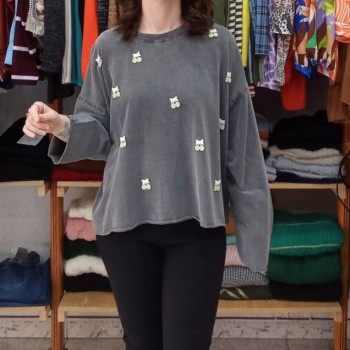 Bossa Nova Moda - Sudadera Cherry verde