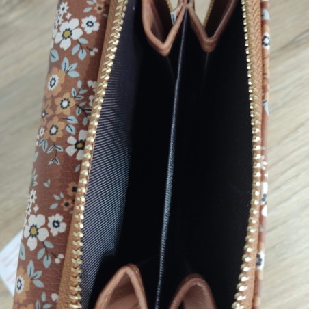 Bossa Nova Moda - Monedero Flores Marrón