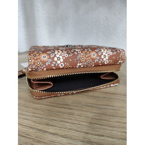 Bossa Nova Moda - Monedero Flores Marrón