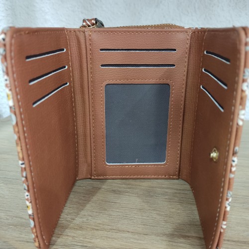 Bossa Nova Moda - Monedero Flores Marrón