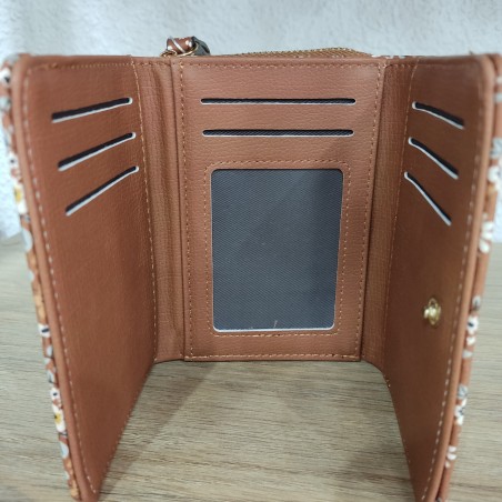 Bossa Nova Moda - Monedero Flores Marrón