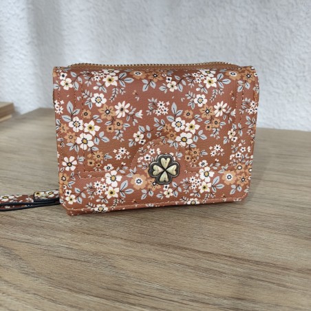 Bossa Nova Moda - Monedero Flores Marrón