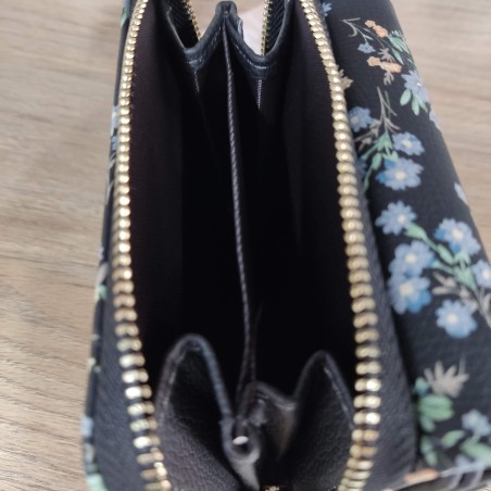 Bossa Nova Moda - Monedero Flores Negro