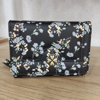 Bossa Nova Moda - Monedero Flores Negro