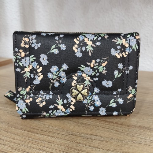 Bossa Nova Moda - Monedero Flores Negro