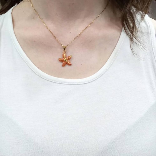 Bossa Nova Moda - Gargantilla Estrella de Mar naranja