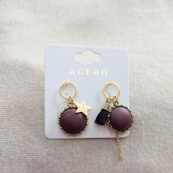 Bossa Nova Moda - Pendiente Rebel Granate