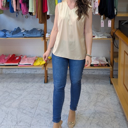 Bossa Nova Moda - Blusa Elba Champán